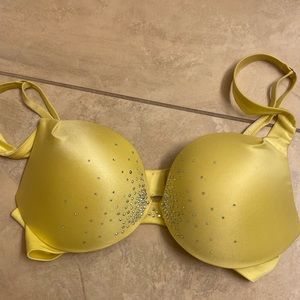 Victoria’s Secret, 34C, Yellow with rhinestones